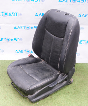 Driver's seat Nissan Leaf 13-13 without airbag, mechanic, heating, leather black, without headrest
