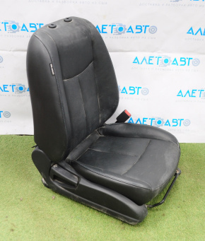 Passenger seat Nissan Leaf 13-13 without airbag, manual, heated, leather black, without headrest