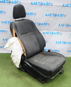 Passenger seat Toyota Highlander 14-16 without airbag, mechanic, combi black, shot