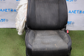 Passenger seat Toyota Highlander 14-16 without airbag, mechanic, combi black, shot