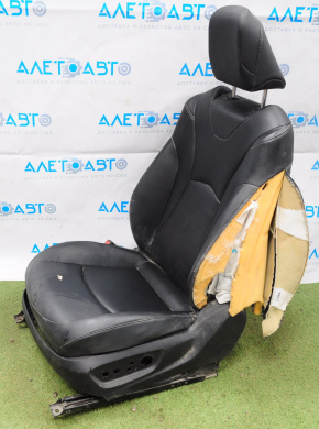 Driver's seat Toyota Prius 50 16-18 without airbag, electric, leather black, shot, without buttons