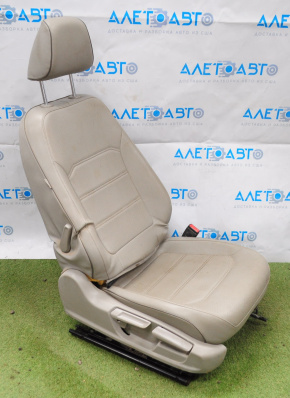 Passenger seat VW Passat b8 16-19 USA without airbag, manual, leather gray