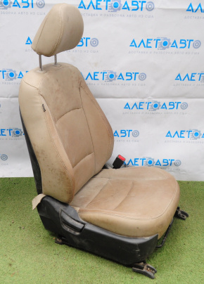 Passenger seat Kia Optima 11-15 without airbag, manual, beige leather, for cleaning