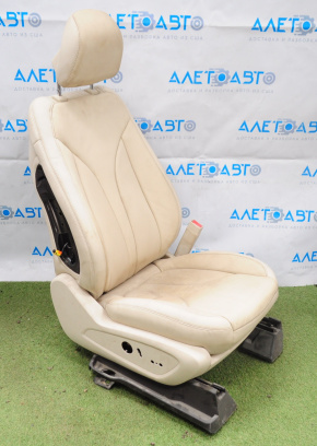 Passenger seat Lincoln MKC 15-16 without airbag, electric, beige leather, without buttons, for cleaning