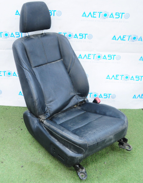 Passenger seat Toyota Avalon 13-14 without airbag, electric, heated, leather black, without buttons