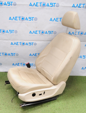 Driver's seat VW Passat b7 12-15 USA without airbag, electric, heated, beige leather, no buttons
