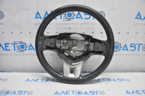 Naked steering wheel Dodge Challenger 09-13 leather black, without buttons, with pads and rear buttons, wiped