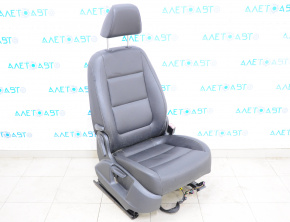 Passenger seat VW Tiguan 09-18 with airbag, fur, leather black, for cleaning