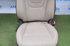Passenger seat Chevrolet Volt 11-15 without airbag, mechanic, beige leather, worn, for cleaning