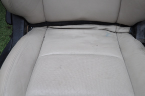 Passenger seat Chevrolet Volt 11-15 without airbag, mechanic, beige leather, worn, for cleaning