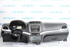Torpedo front panel with AIRBAG Dodge Journey 11-20 black, with glove compartment and overlay