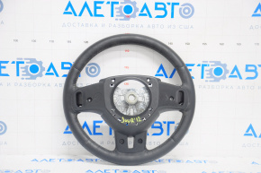 Naked steering wheel Dodge Journey 11-16 leather black, heated, without buttons, with pads, scratches