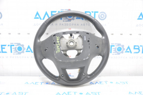 Naked steering wheel Hyundai Santa FE Sport 13-16 pre-restoration, leather, black, without buttons and pads, worn