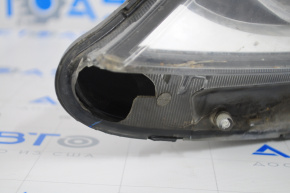 Headlight front left bare Kia Sorento 14-15 rest without fastening, led drl, broken glass, water damage