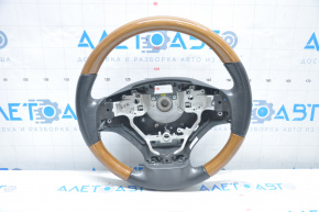 Naked steering wheel Lexus ES300h ES350 13-16 prerest leather black light wood