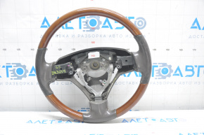 Naked steering wheel Lexus GS300 GS350 06-07 gray leather under mahogany, worn leather