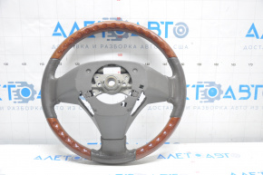Naked steering wheel Lexus GS300 GS350 06-07 gray leather under mahogany, worn leather