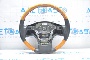 Naked steering wheel Lexus RX350 RX450h 10-12 pre-rest leather black, light wood, worn leather, scratches
