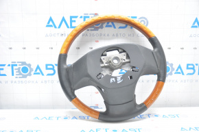 Naked steering wheel Lexus RX350 RX450h 10-12 pre-rest leather black, light wood, worn leather, scratches