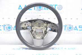 Naked steering wheel Mazda6 09-10 black leather, with pads, cracks, worn