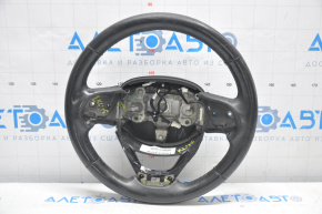 Naked steering wheel Jeep Cherokee KL 14-21 leather black, heated, with lower pad, tear, scratches