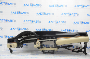 Torpedo front panel without AIRBAG Lexus ES300h ES350 13-15 black with beige overlays, shot, cracked glove compartment mount