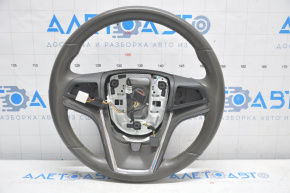 Naked steering wheel Chevrolet Volt 11-15 leather with graphite overlay, without buttons, cracks on the leather