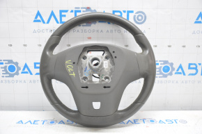 Naked steering wheel Chevrolet Volt 11-15 leather with graphite overlay, without buttons, cracks on the leather