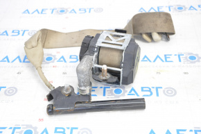 Driver's seat belt with tensioner Hyundai Sonata 15-17 beige, water damage