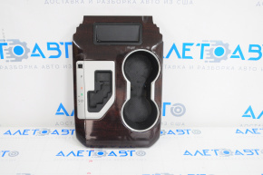 Center console trim with cup holders Toyota Camry v50 12-14 usa, dark wood, scratches