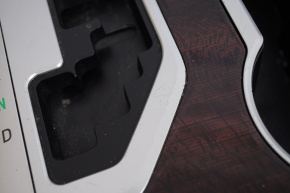 Center console trim with cup holders Toyota Camry v50 12-14 usa, dark wood, scratches
