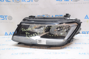 Headlight front left bare VW Tiguan 18-21 halogen, DRL LED, cracks, sand