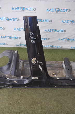 Front right quarter Lexus GS300 GS350 GS430 GS450h 06-11 blue with central pillar and fold, dented