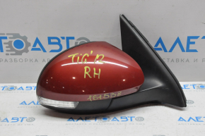 Side mirror right complete VW Tiguan 09-18 6 pins, turn signal, heated, red