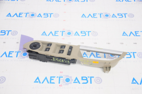 Front left window lift control Ford Escape MK3 13-19 type 1 with chrome trim, beige, broken fastener
