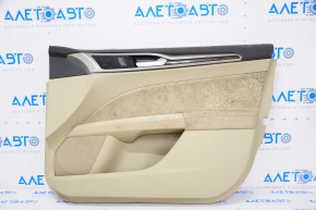 Door trim card front right Ford Fusion mk5 13-14 beige, wood insert, for cleaning