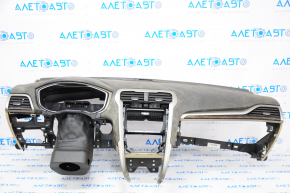 Torpedo front panel with AIRBAG Ford Fusion mk5 13-20 black with wood insert, beige lining, contact with water