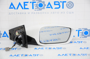 Right side mirror complete Hyundai Sonata 11-14 7 pins, turn signal, heated, white, turn signal cracked