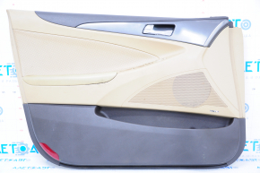 Door trim panel front left Hyundai Sonata 11-14 beige leather