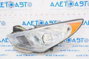 Headlight front left bare Hyundai Sonata 11-15 hybrid, halogen, broken glass, water damage, on spare parts