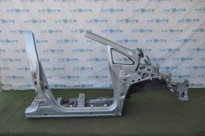 Front right quarter Toyota Prius V 12-17 blue with central pillar, dented