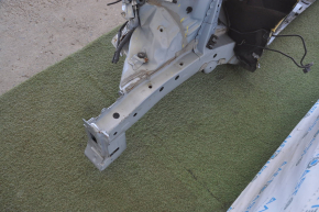 Front right quarter Toyota Prius V 12-17 blue with central pillar, dented