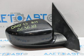 Side mirror right assembly Dodge Dart 13-15 3 pins, black, broken element