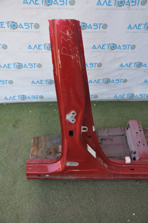 Front right quarter Toyota Prius 30 10-15 red with central pillar
