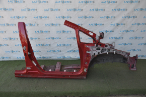 Front right quarter Toyota Prius 30 10-15 red with central pillar
