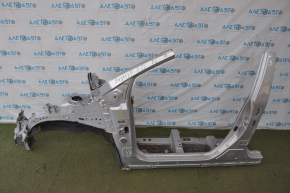 Front left quarter Toyota Prius 50 16-22 silver with central pillar, butt, dented