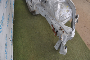 Front left quarter Toyota Prius 50 16-22 silver with central pillar, butt, dented
