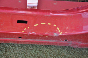 Front left quarter Toyota Prius 30 10-15 red with central pillar, bumps, dented
