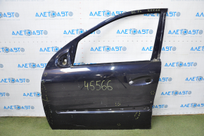 The front left door of a Mercedes X164 GL W164 ML is bare and has blue dents and bumps.