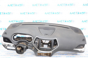 Torpedo front panel with AIRBAG Jeep Cherokee KL 14-23 black, with glove compartment, for cleaning